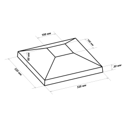 Колпак на забор пирамида 1×1 кирпич простой